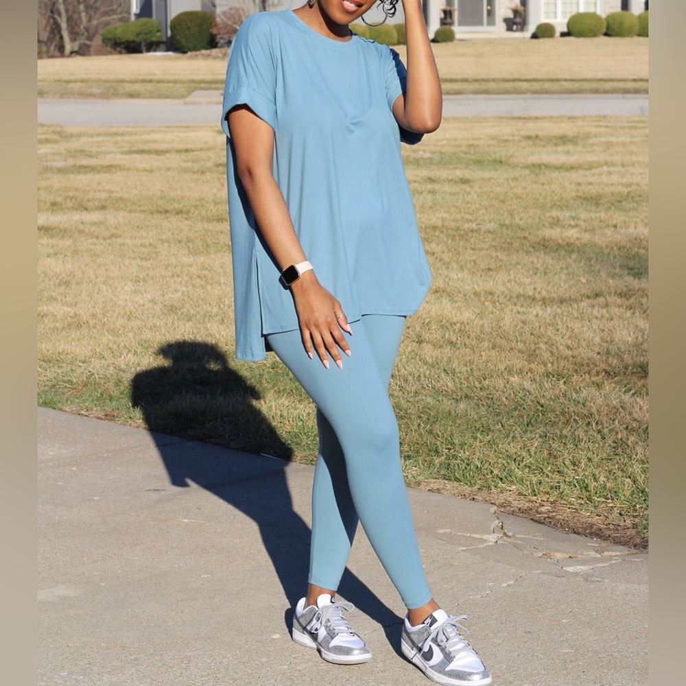 Dusty blue butter soft lounge set